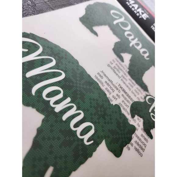 Christmas Iron-on Transfers - Mama Papa and Baby Bear - Green Plaid - DIY Crafts - Picture 3 of 5